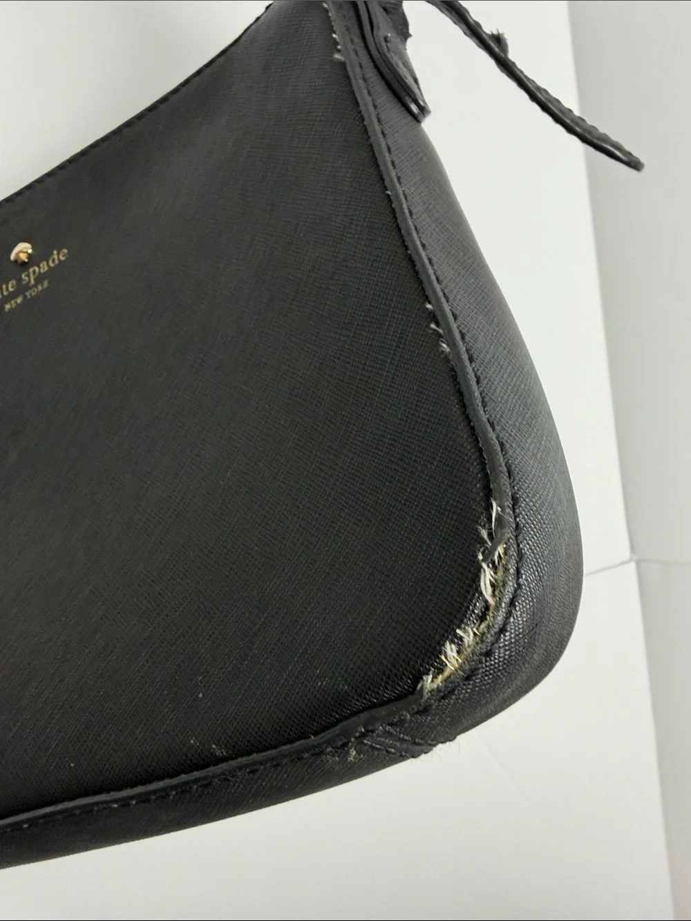 Kate Spade New York Black Saffiano Leather Crossbody Bag (Needs Repair)